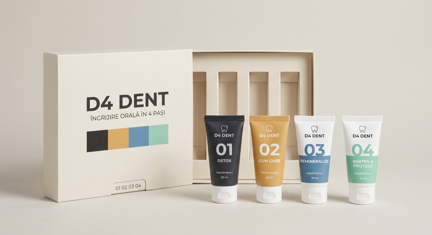 D4 DENT — cutia și cele 4 tuburi